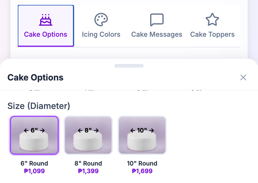 Adjust the Cake Size