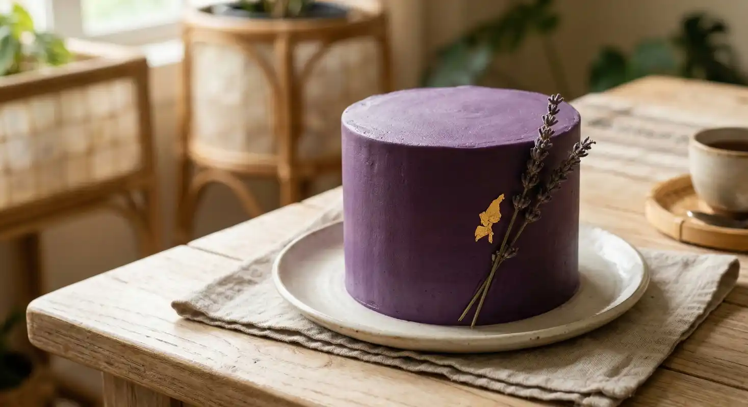 Modern Minimalist Ube Cake for Filipino Celebrations