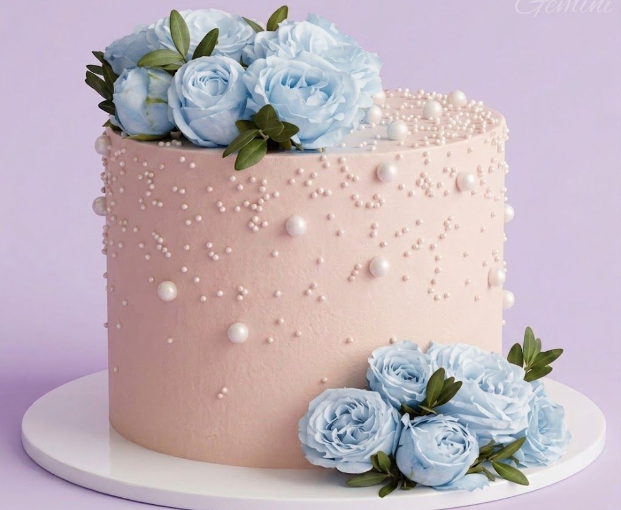 Peach Floral Sing Cake Design