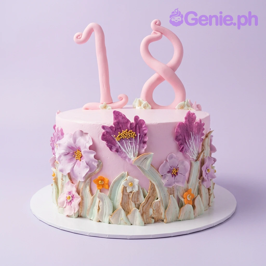18th Birthday Floral Carnival Cake Design 18th Birthday Floral Carnival Cake Design