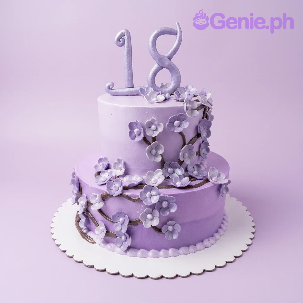18th Birthday Purple Cake Design 18th Birthday Purple Cake Design