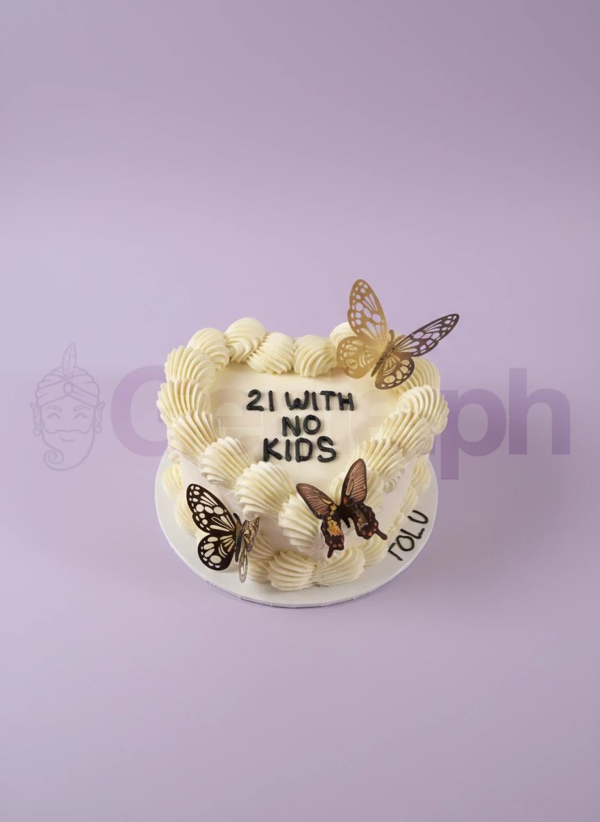 21st Birthday Butterfly Butterflies Cake Design