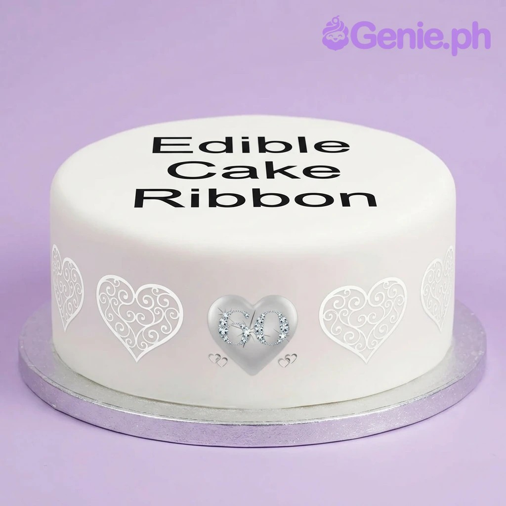 60th Anniversary Ribbon Cake Design 60th Anniversary Ribbon Cake Design