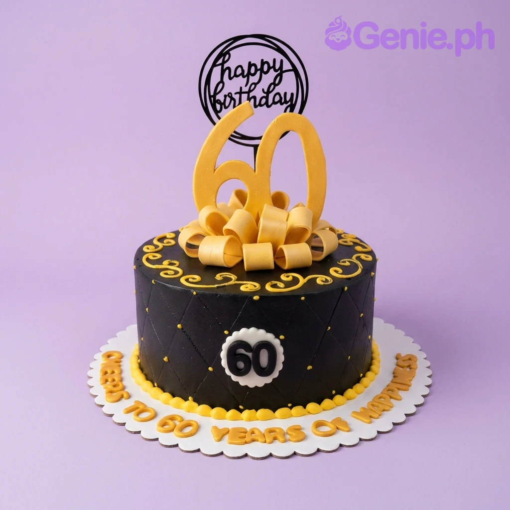 60th Birthday Yellow Cakes Cake Design