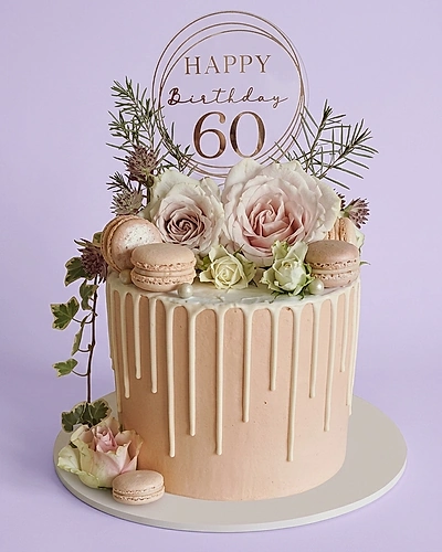60th Birthday Candy Drip Cake Design