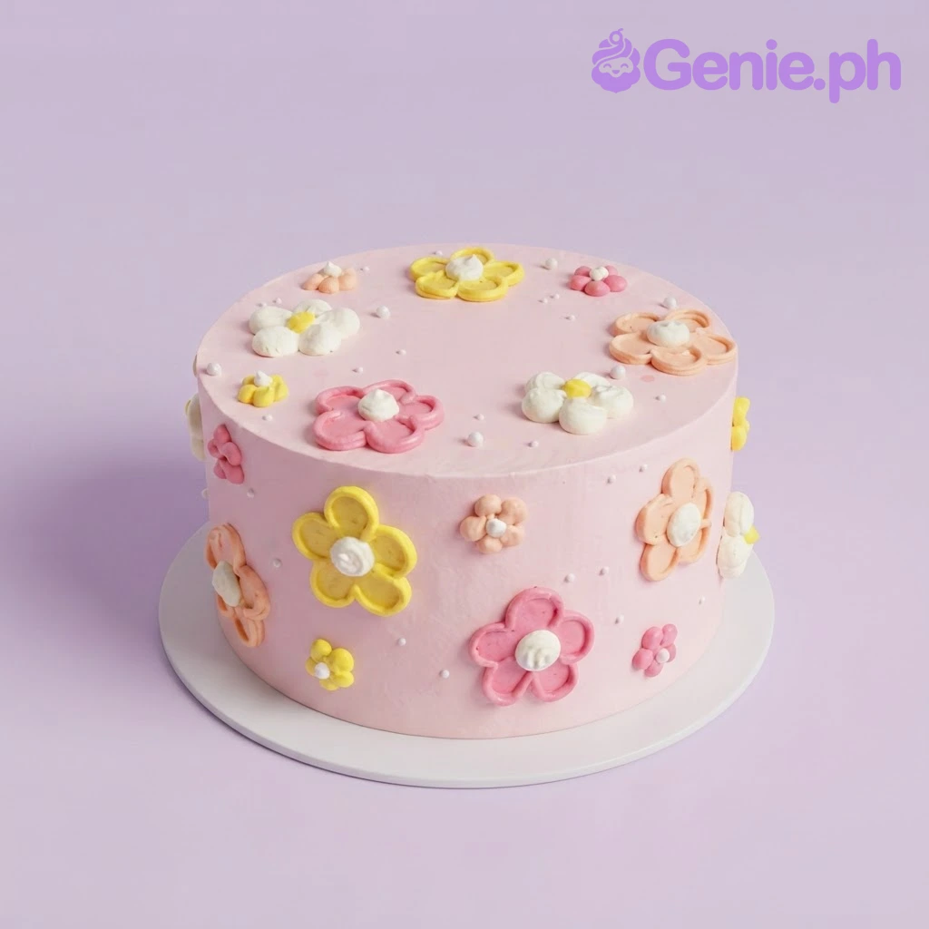 Floral Minimalist Birthday Cake Design