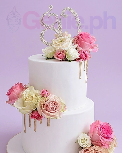 80th Birthday Floral Debut Cake Design