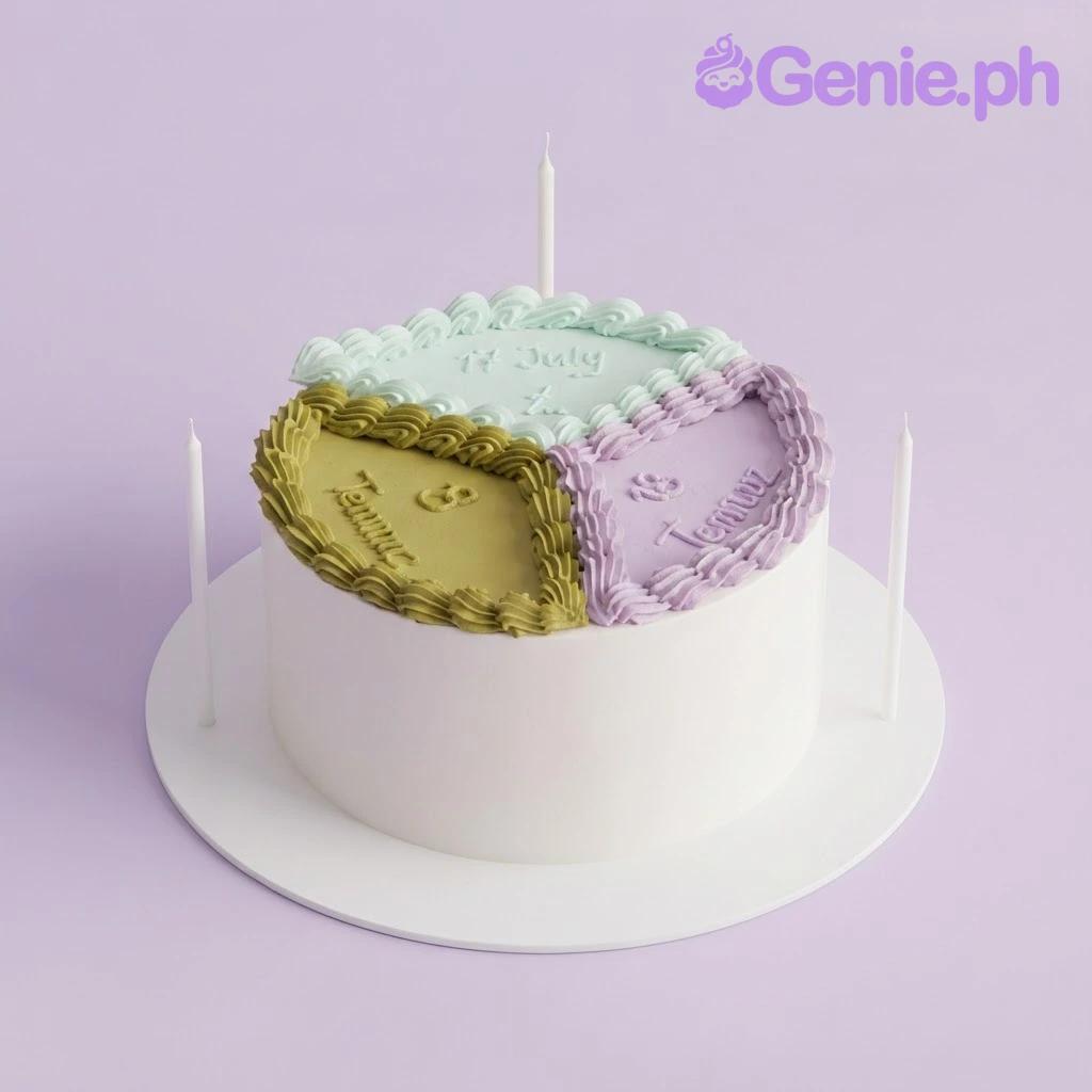 Sectioned Minimalist Birthday Cake Design