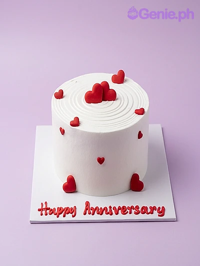 Anniversary Heart Wedding Anniversary Cake Design