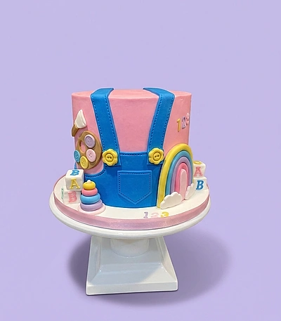 Artistic Overalls Cake