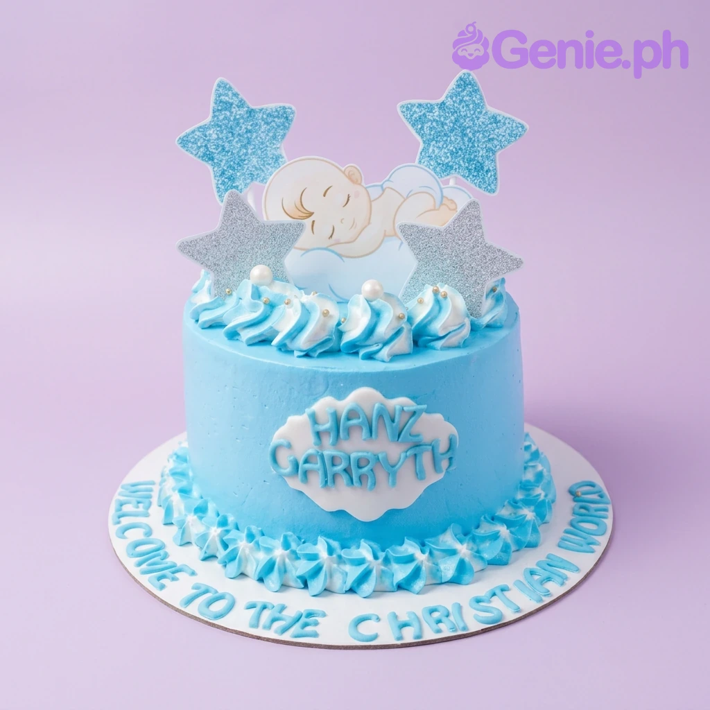 Baby Boy Baptism Cake
