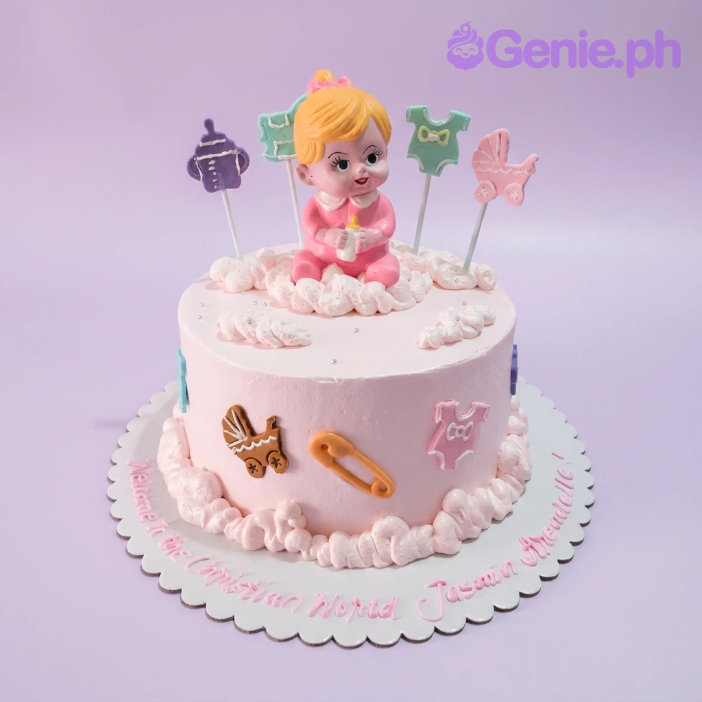Baby Girl Baptism Cake