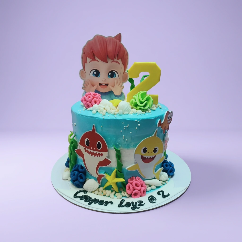 Baby Shark Cocomelon Sew Cake Design