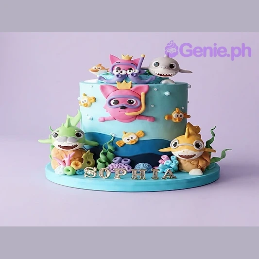 Baby Shark Birthday Cake Design