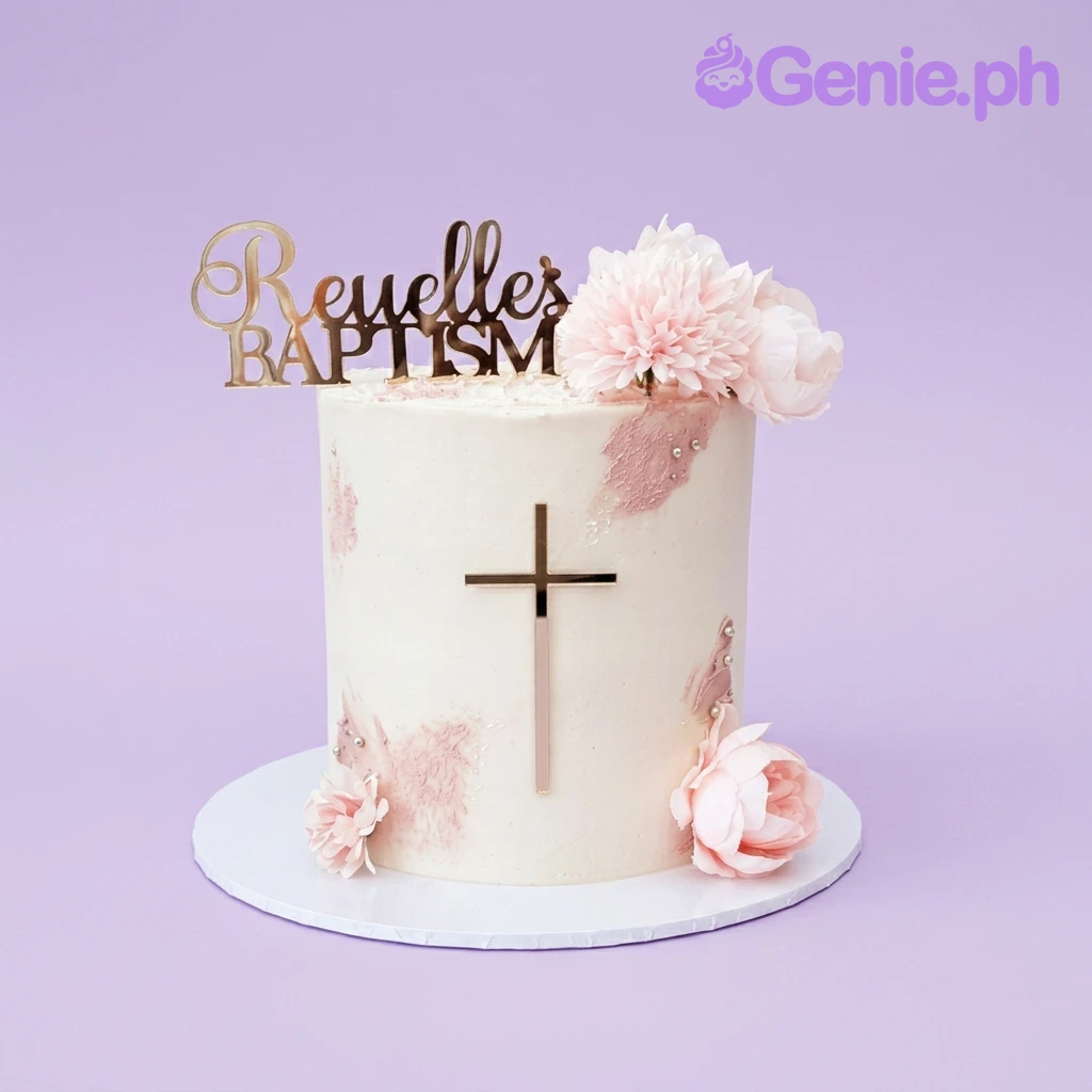 Baptism Pink Cake