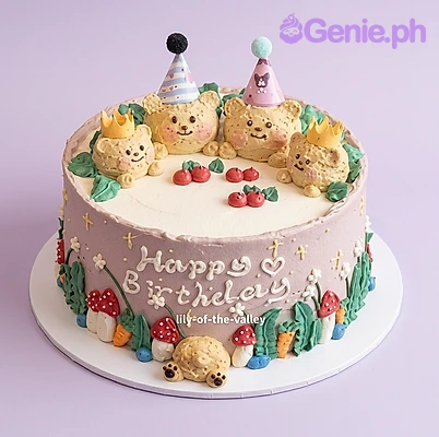 Bear Birthday Crown Cake Design Bear Birthday Crown Cake Design