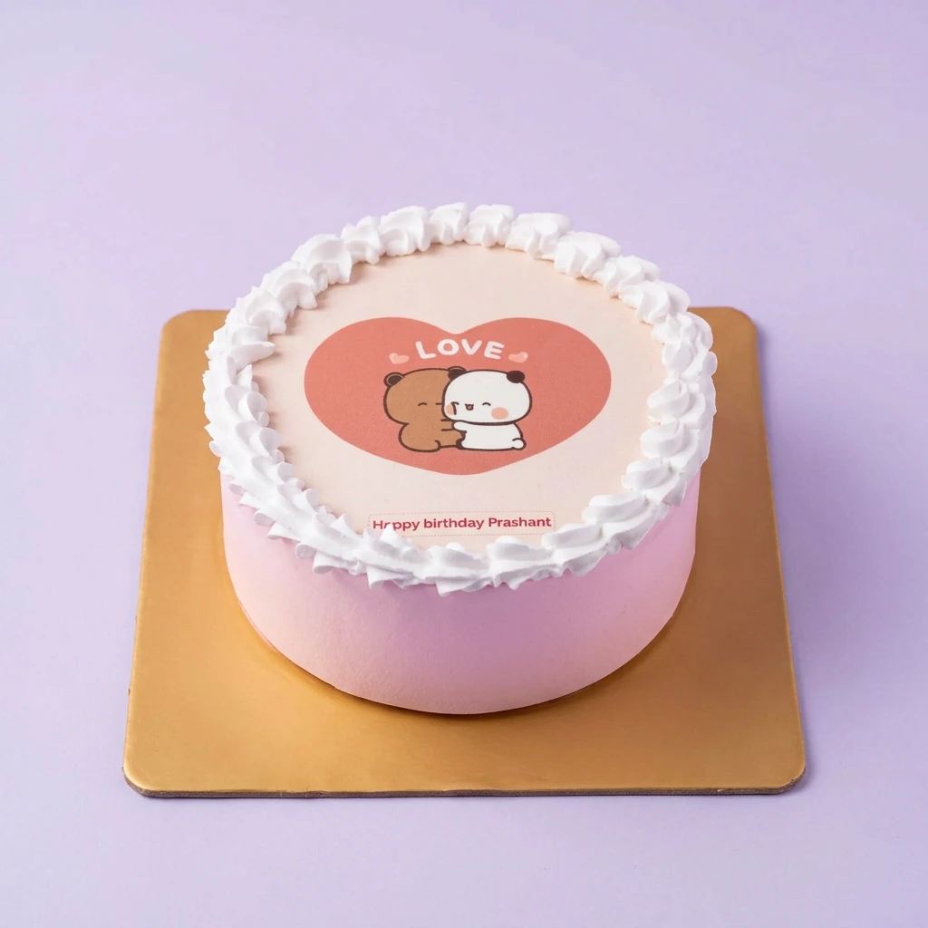 Bear Panda Love Cake