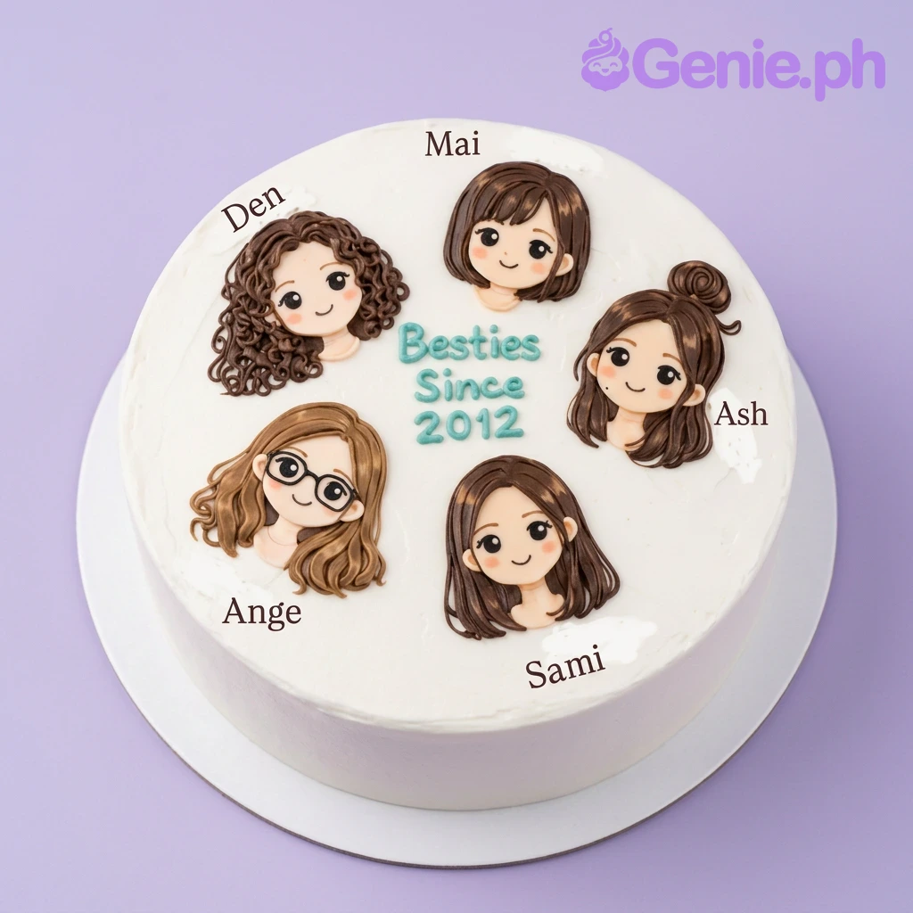 Besties Mahjong Cake Design