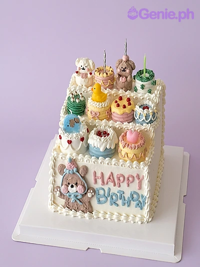 Birthday Bear Raya Cake Design