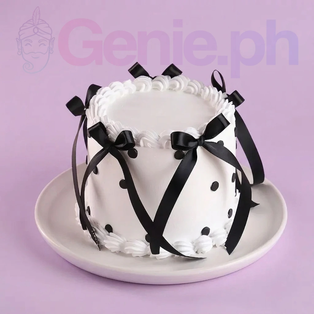 Black And White Minimalist Cake