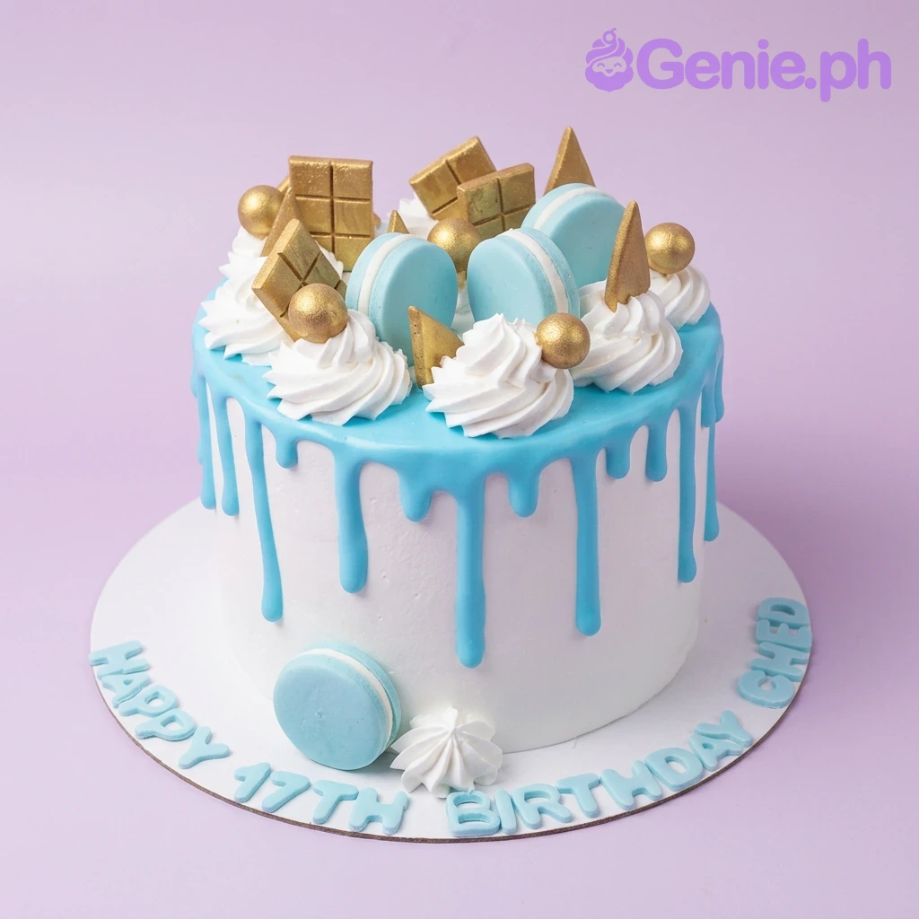 Blue Drip Birthday Cake