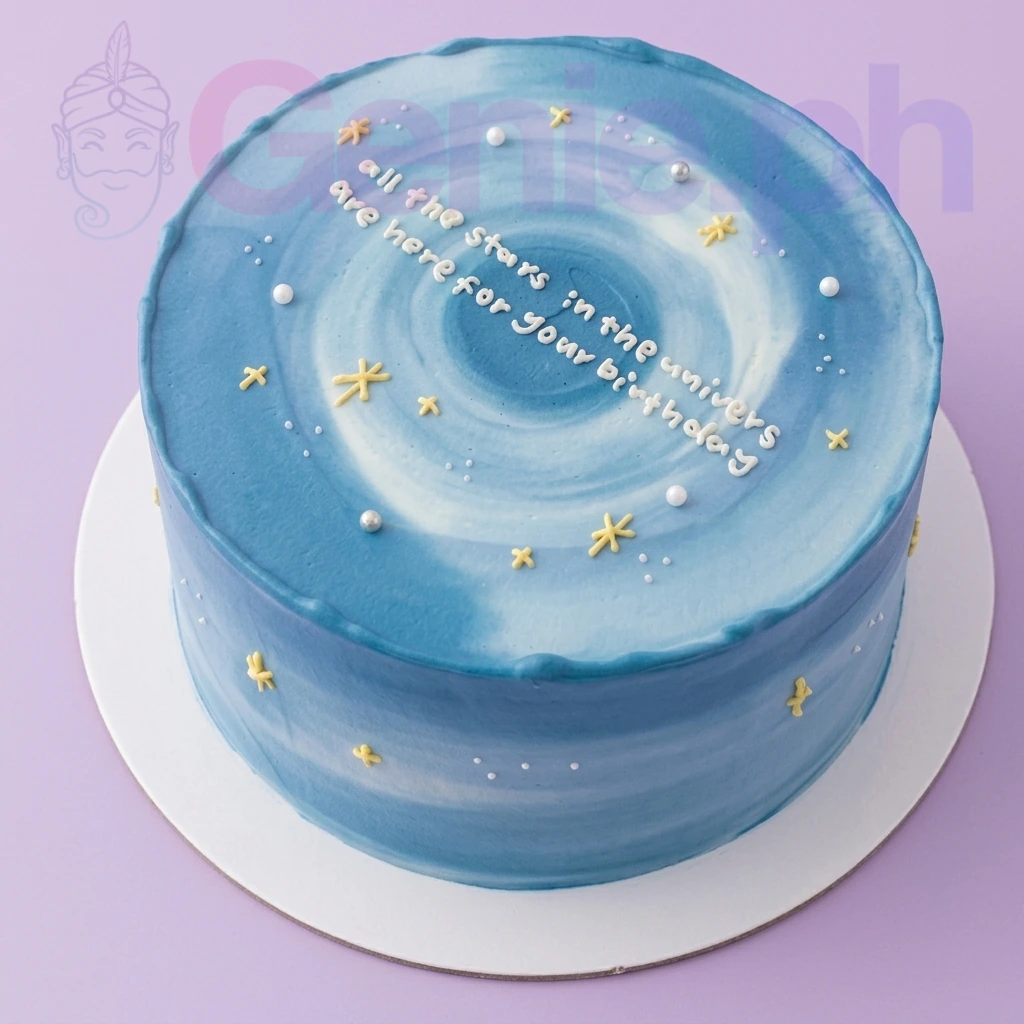 Blue Universe Starry Night Cake Design