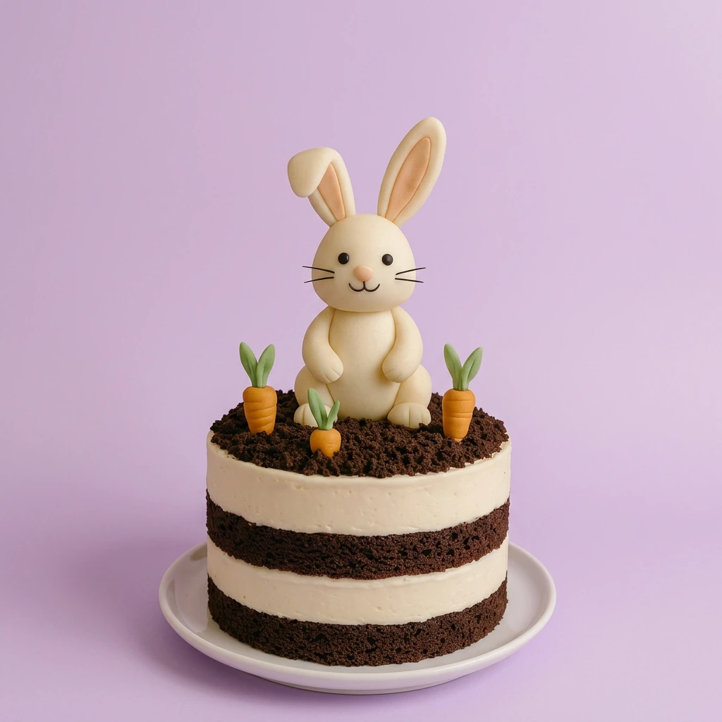Bunny Garden Chocolate Cake Design