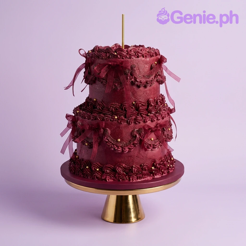 Burgundy Vintage Cake
