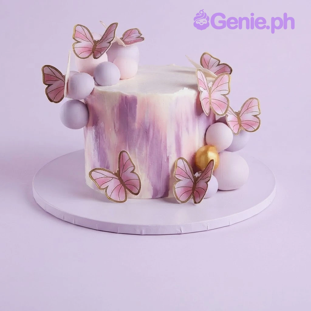Butterfly Lavender Cake Design Butterfly Lavender Cake Design