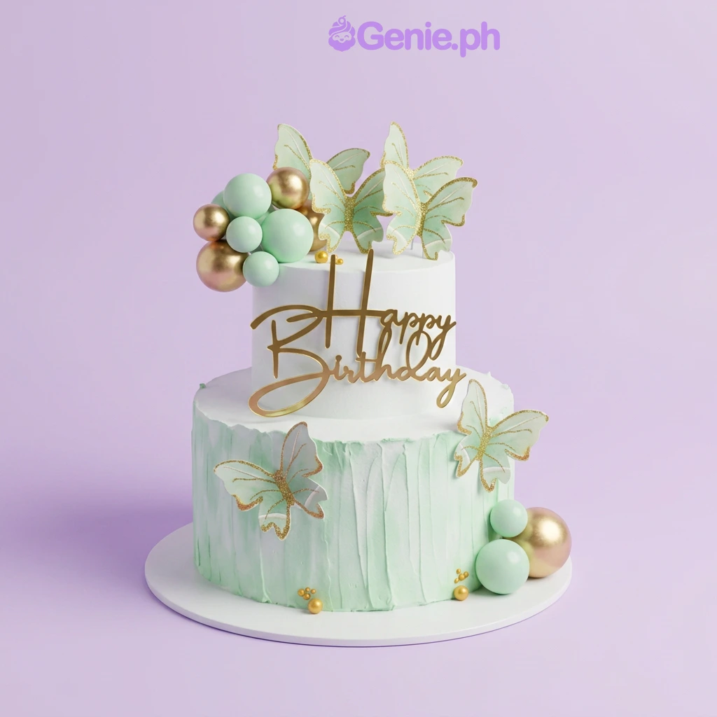 Butterfly Women Cake Design
