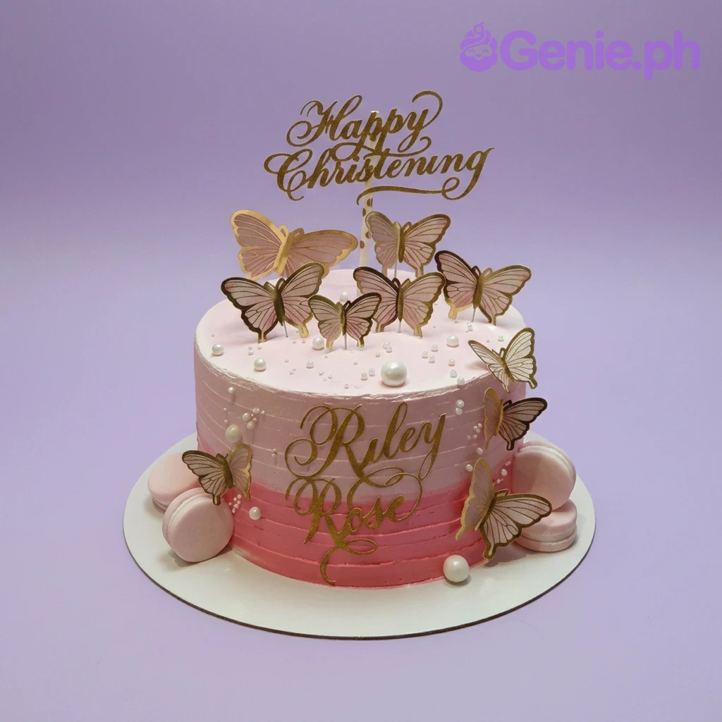 Butterfly Christening Christening Girl Cake Design