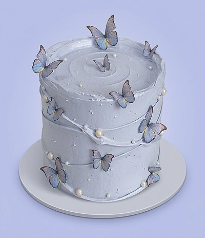 Butterfly Lavender Gothic Dark Black Purple Cake Design