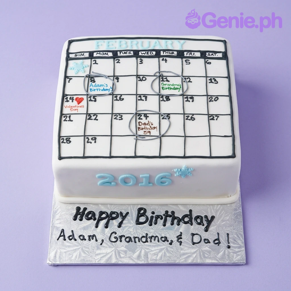 Calendar Birthday Noahs Ark Cake Design