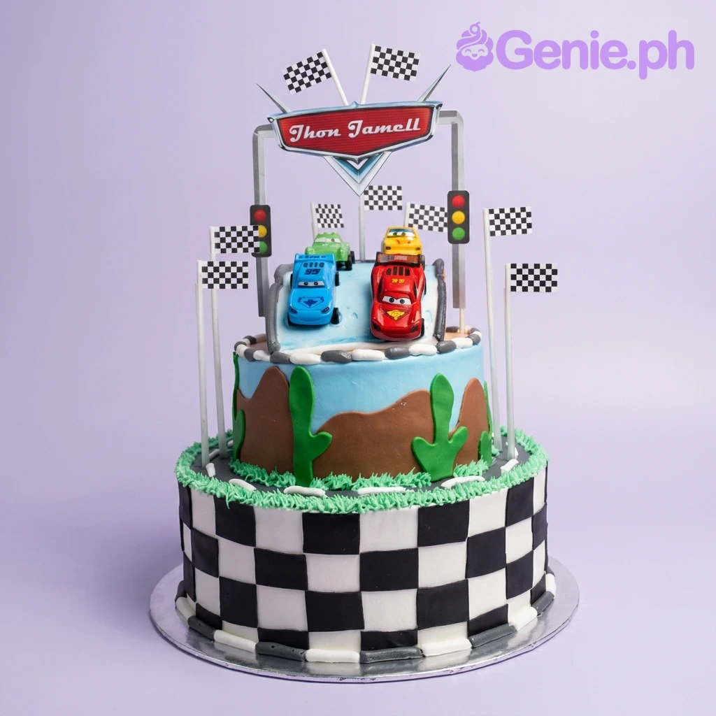 Cars Racing Cactus Cake Design Cars Racing Cactus Cake Design