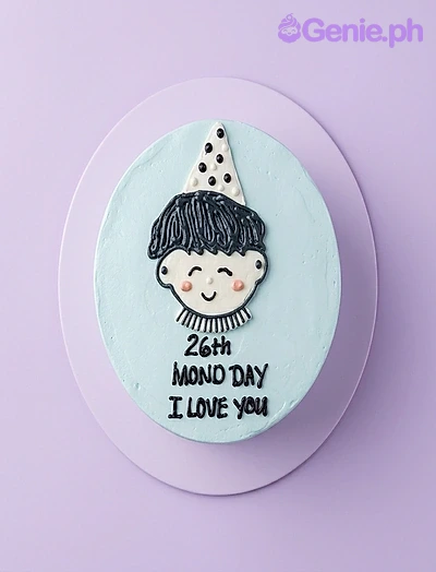 Cartoon Birthday Blue Cake