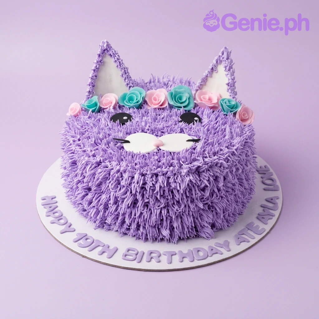 Cat Purple Cake Design Cat Purple Cake Design