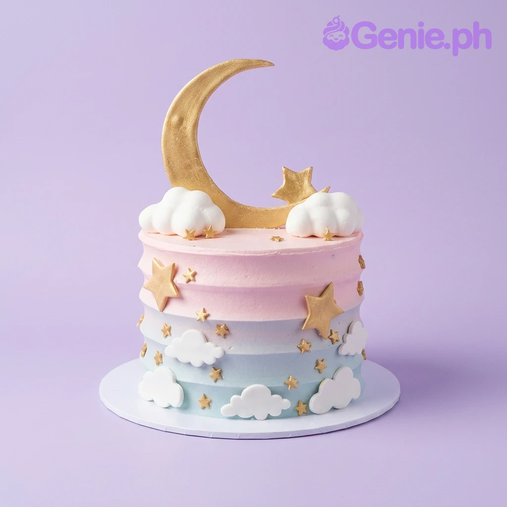 Celestial Moon Cartoon Cake Design Celestial Moon Cartoon Cake Design