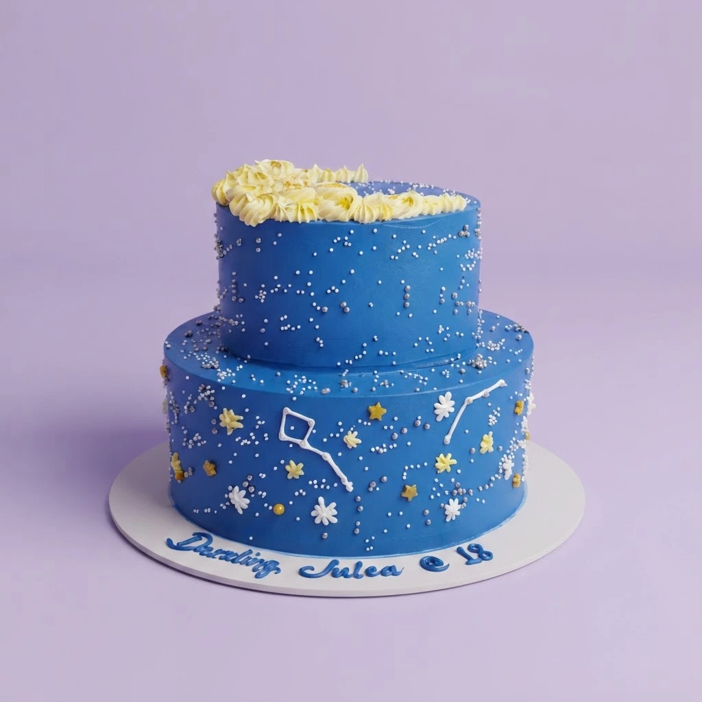 Celestial Night Sky Noahs Ark Cake Design