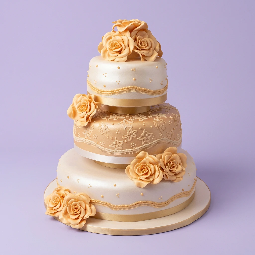 Champagne Wedding Chiffon Cake Design Champagne Wedding Chiffon Cake Design