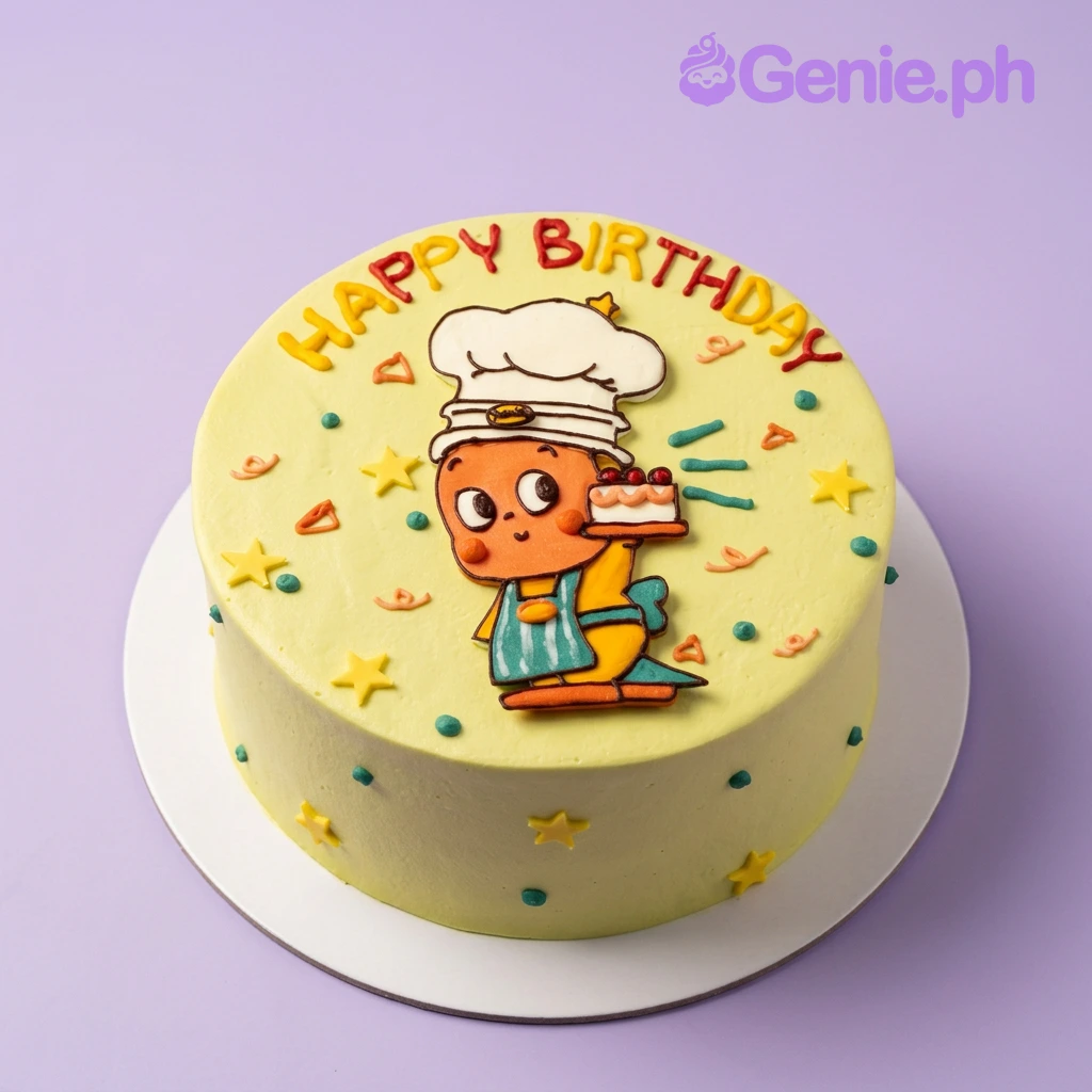 Chef Character Yellow Cake Design Chef Character Yellow Cake Design