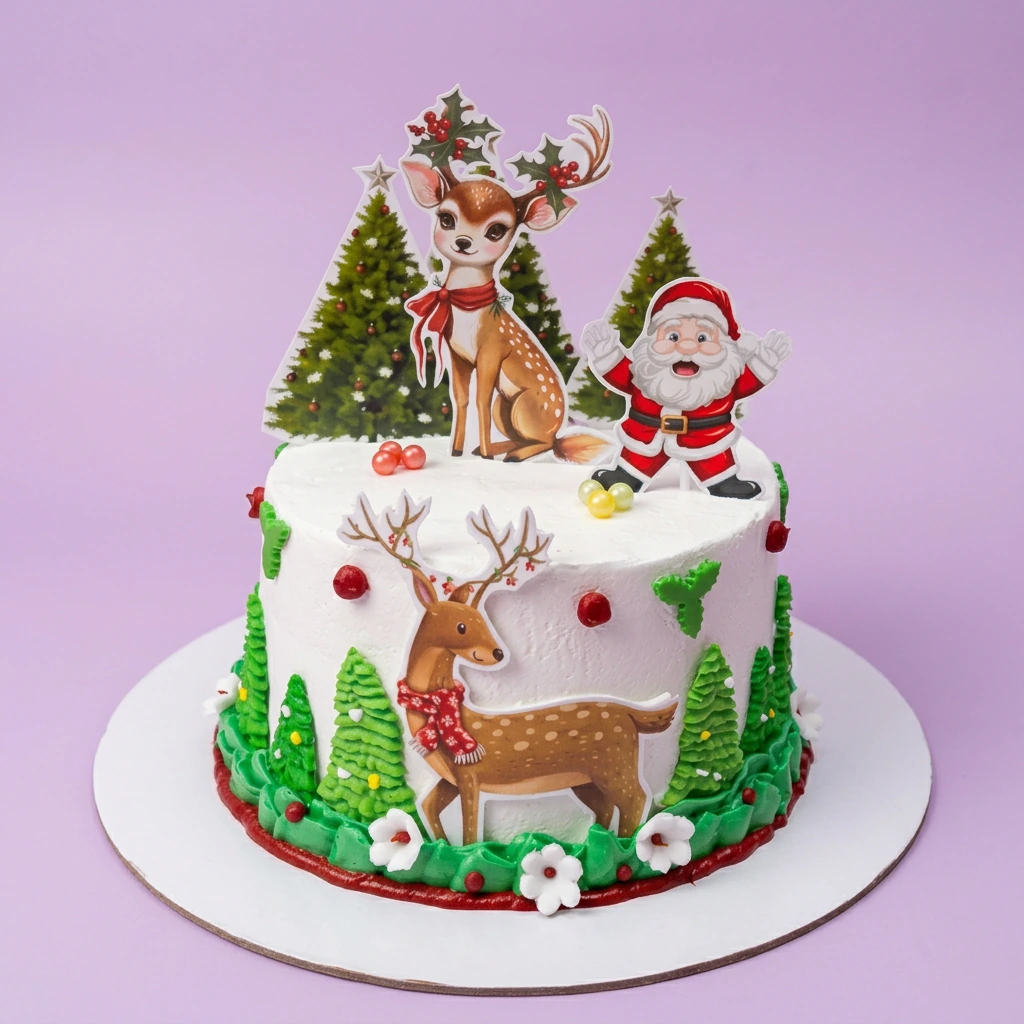 Christmas Reindeer Raindeer Cake Design