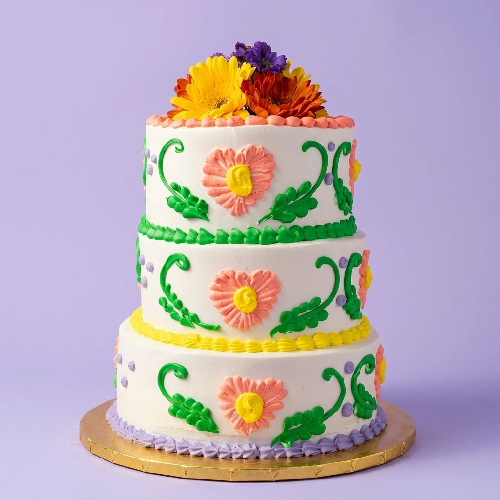 Colorful Floral Cake