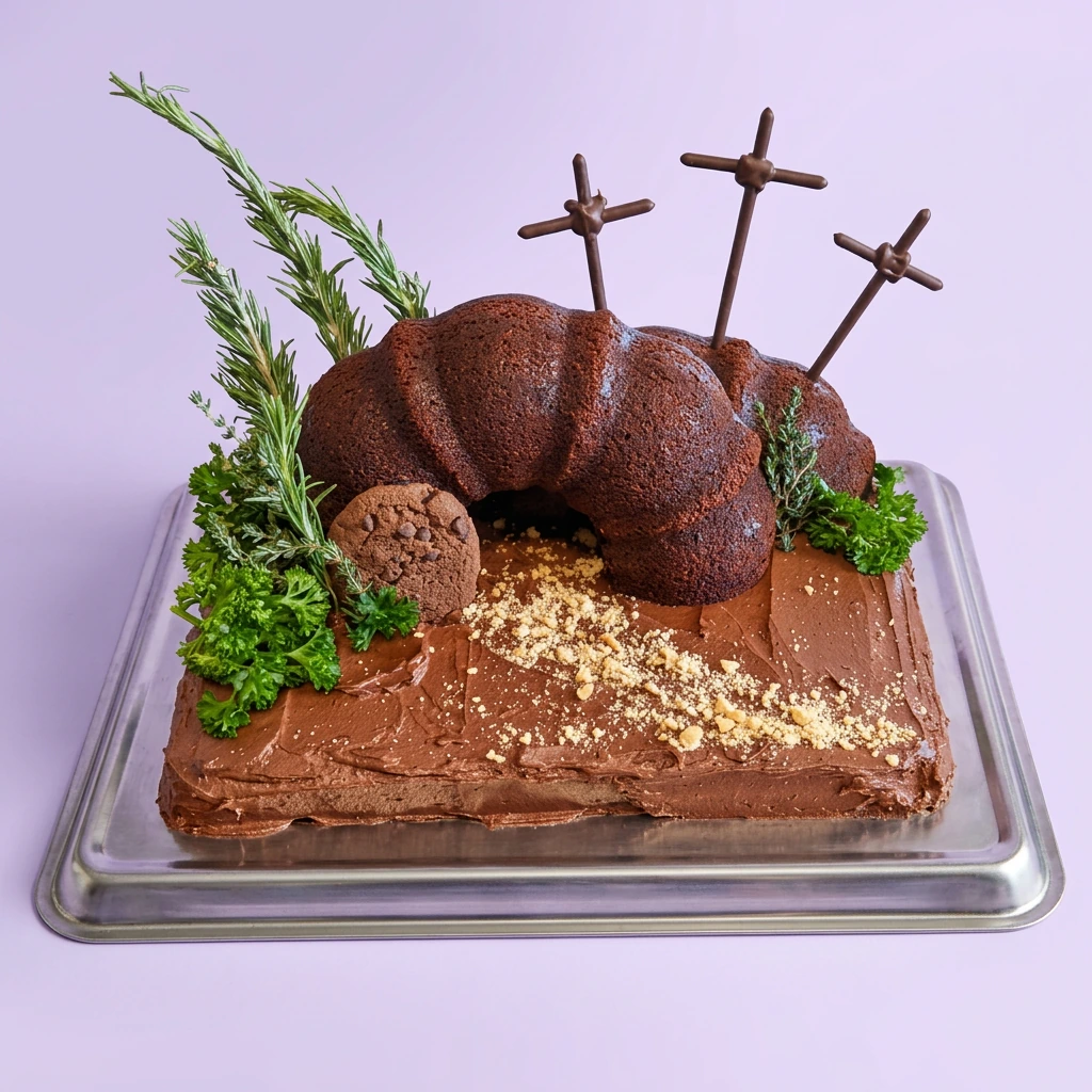 Easter Empty Tomb Chocolate Cake Design
