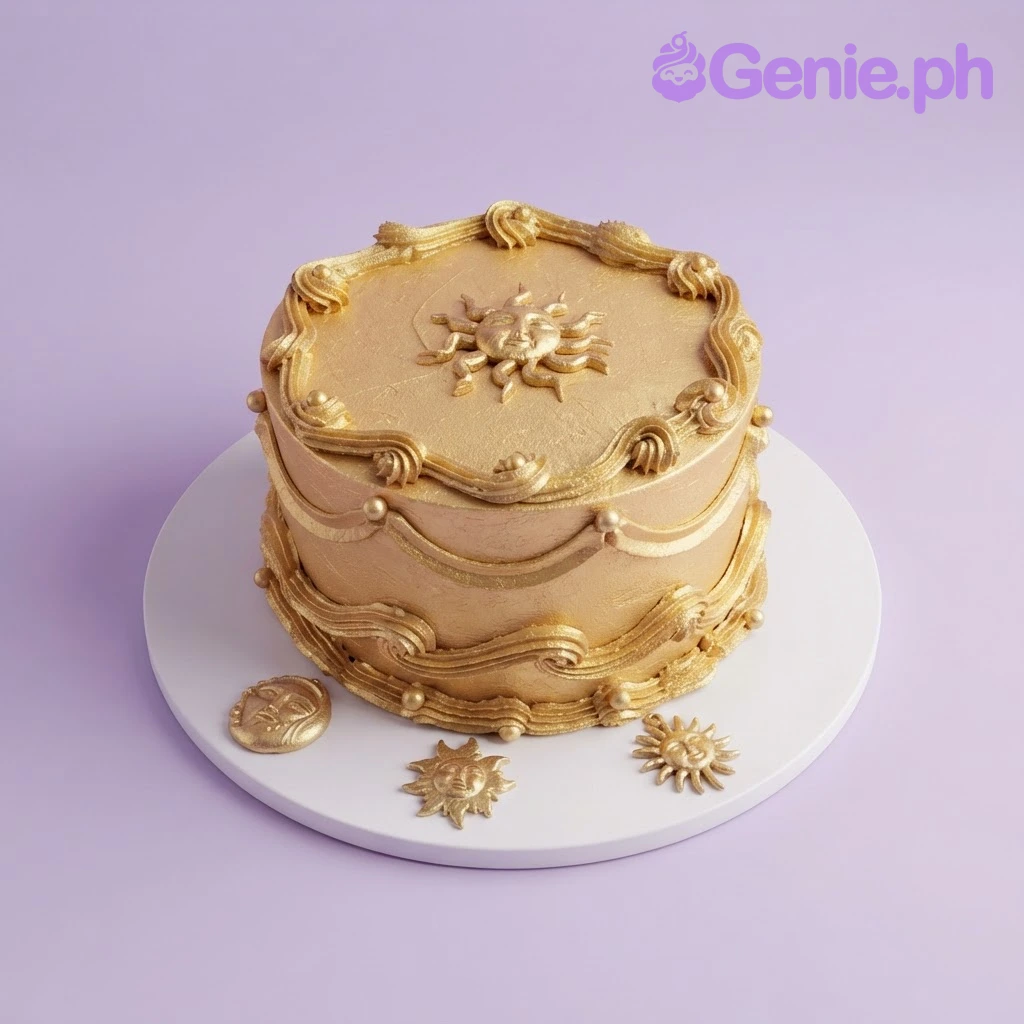 Celestial Sun Birthday Cake Design