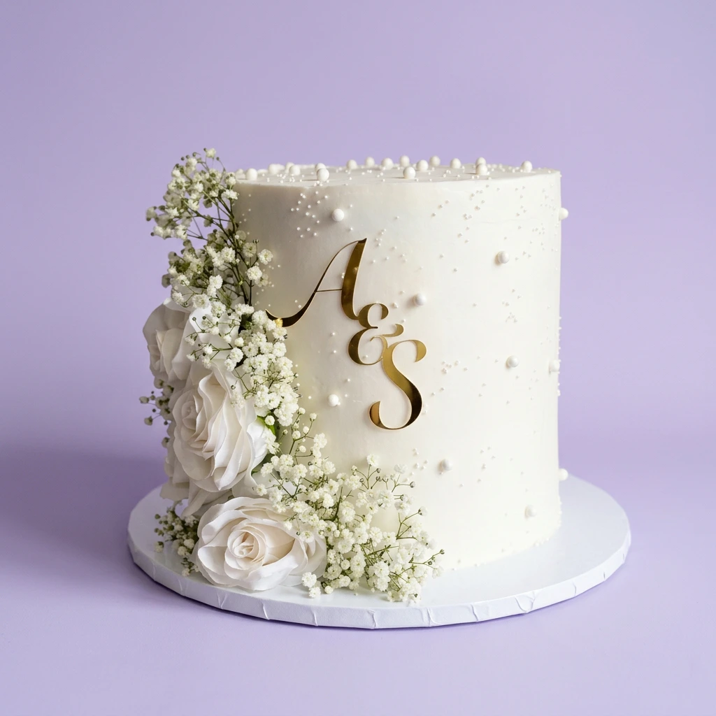 Elegant Monogram Cake