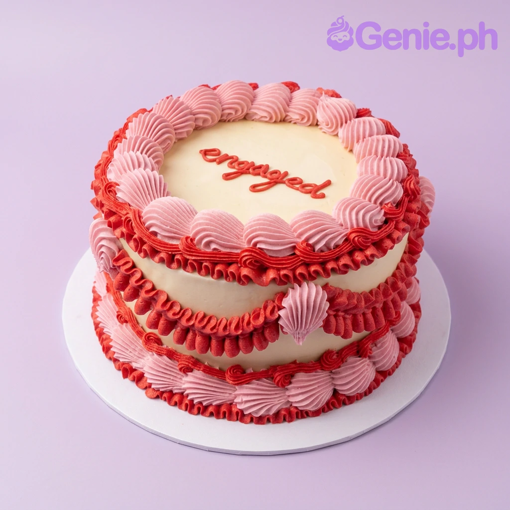Engaged Rosettes Cake Design Engaged Rosettes Cake Design