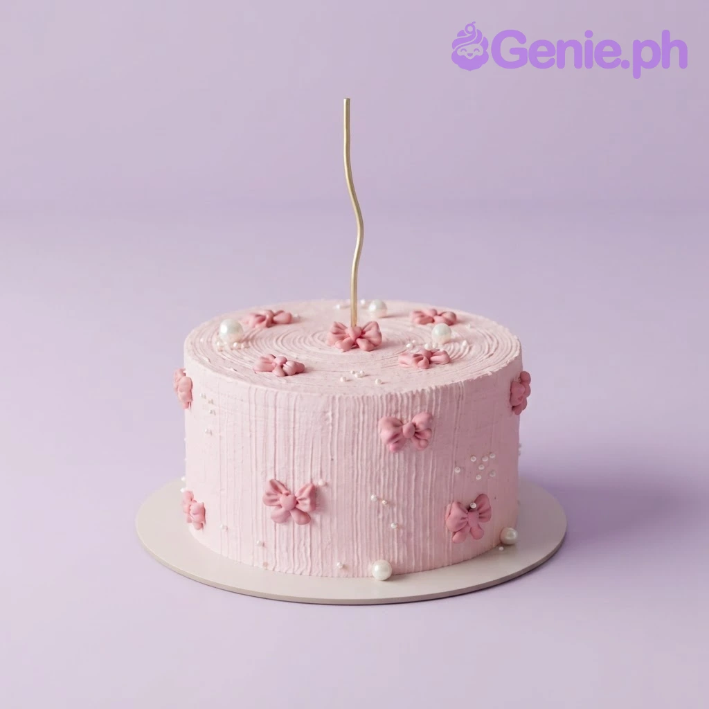 Pink Bows Birthday Cake Design