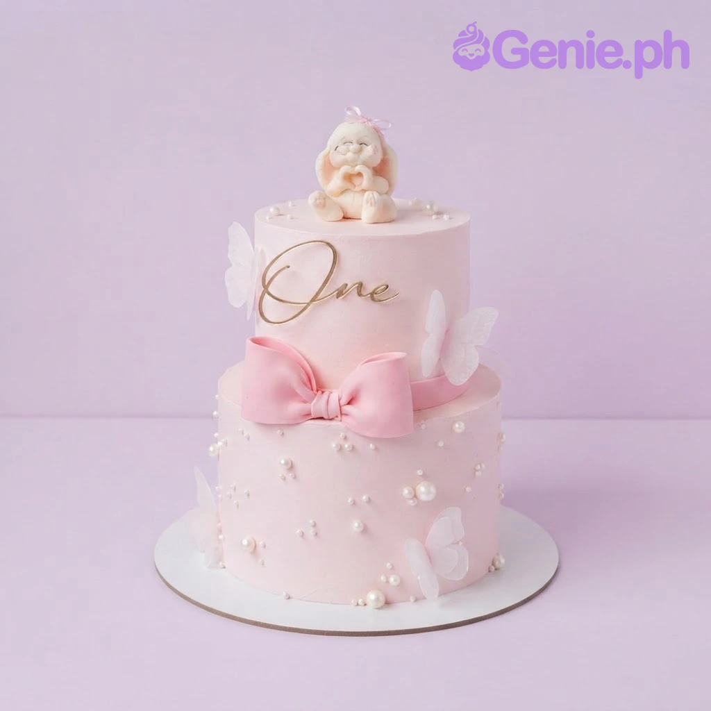 Bunny First Birthday Cake