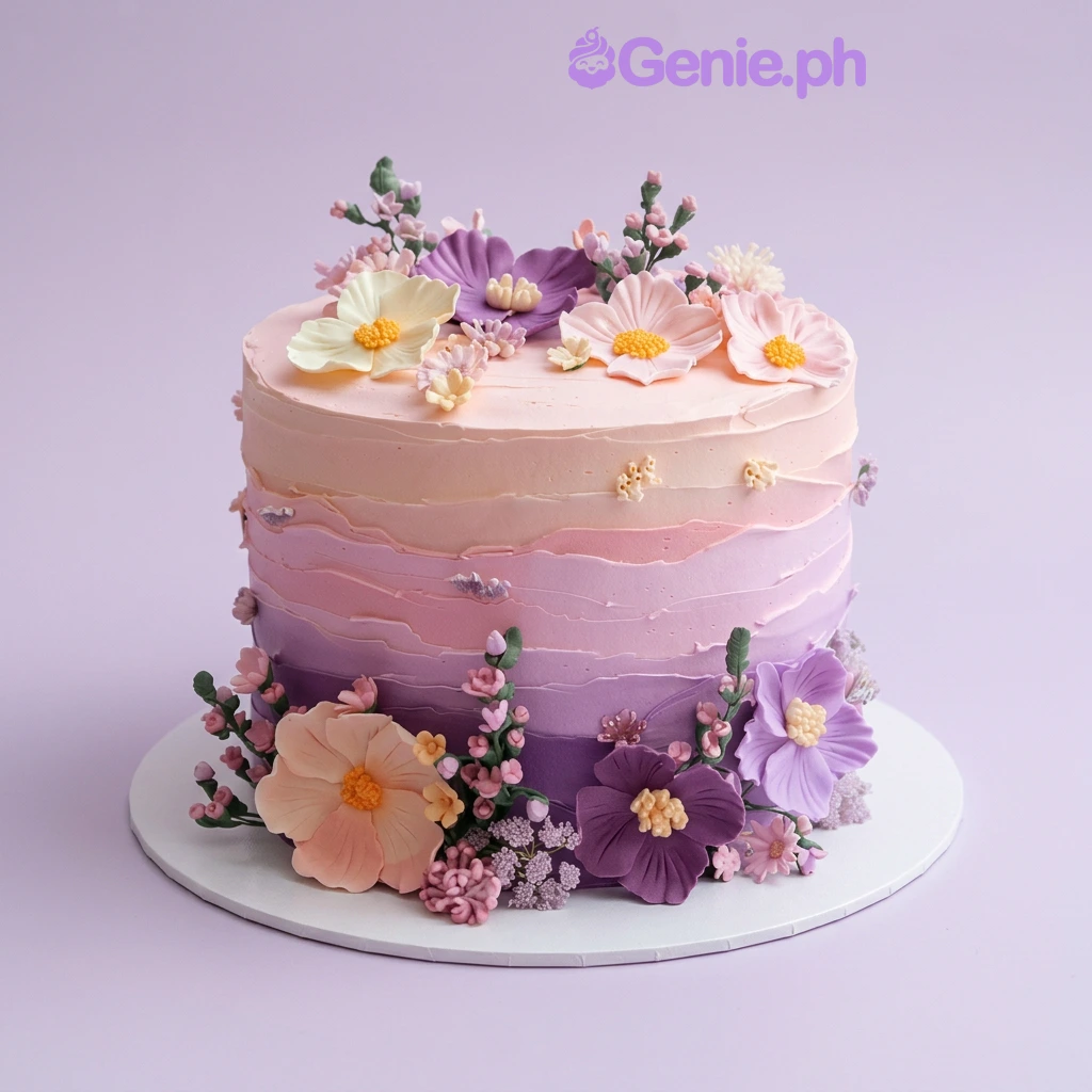 Floral Ombre Dancer Cake Design Floral Ombre Dancer Cake Design