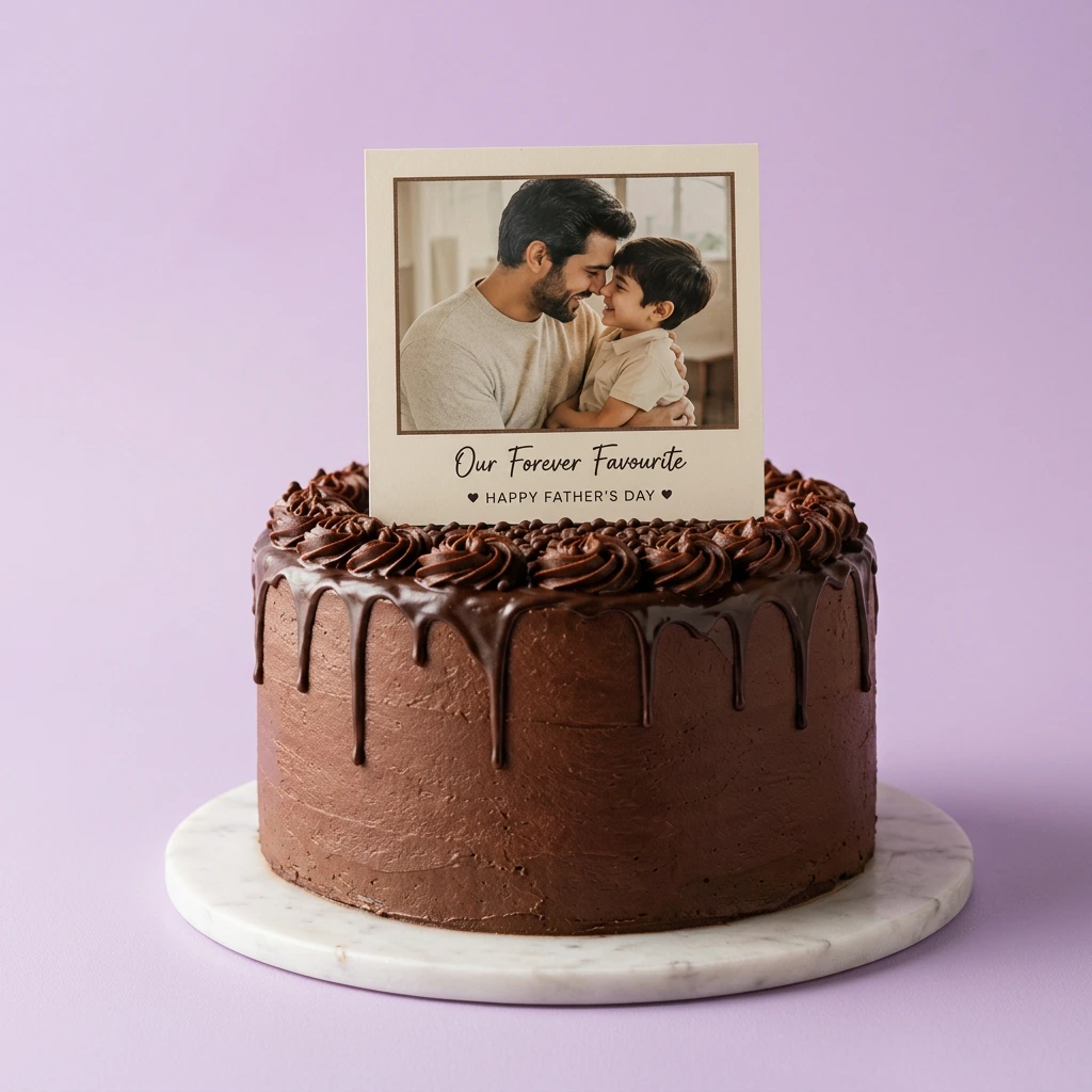 Father's Day Chocolate Candy Drip Cake Design